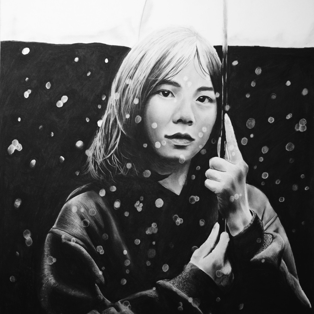 19x24 Handmade Charcoal Realistic Realism Portrait Titled "Sanctuary"